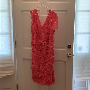 Pink Sequin and Lace knee length dress 22W